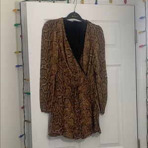 Brown Snake Print Dress